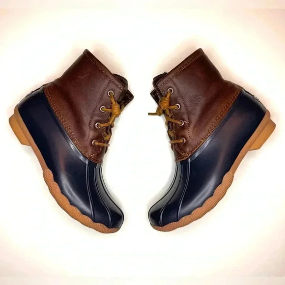 Sperry Women’s Saltwater Duck Boot Navy Blue / Brown Size- 6 - Picture 11 of 11